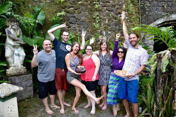 CodingNomads Bali 2017 cohort graduation party at Outpost Coworking’s pool in jungle paradise - Ubud, Bali.