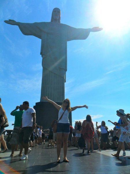 The J-Man - Christ Statue, with Bella in South America