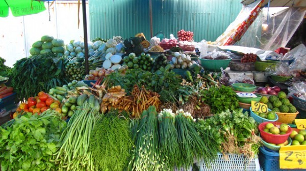 Bangkok market fresh produce for sale