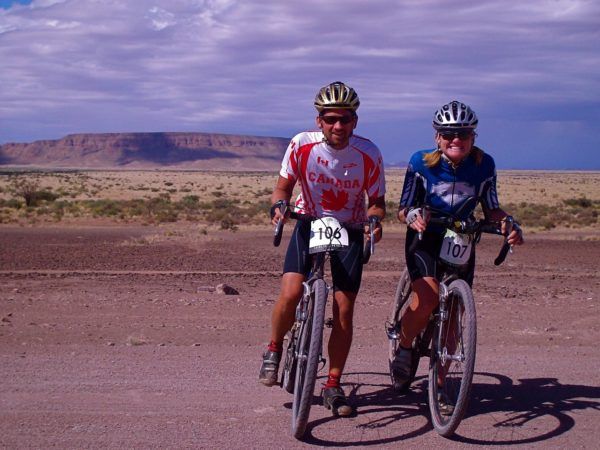 Dave and Debra of The Planet D, Canada's Adventure Couple, on the Tour D'Afrique