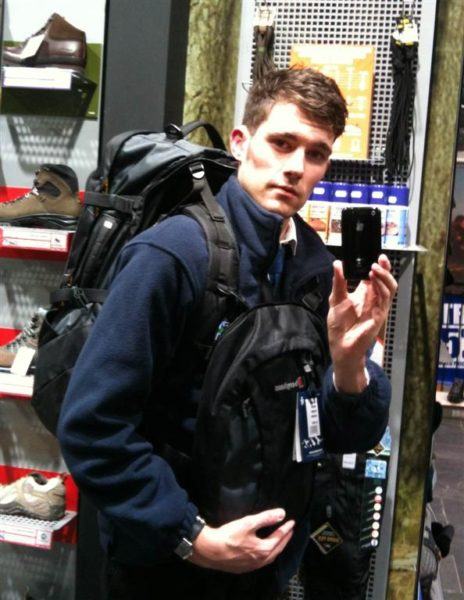 Ed Rexy ready with the rucksack to travel the world