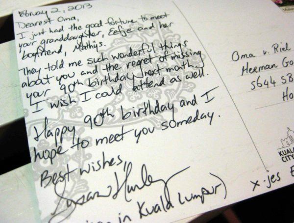 Susan Hurley postcard to grandma