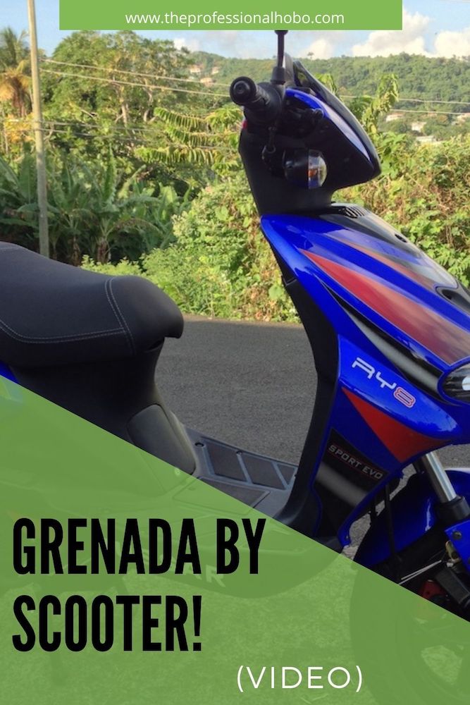 Grenada by scooter - this is the best way to get around the Caribbean Island of Grenada! Here's why, with a video tour. #Grenada #Caribbean #Scooter #roadtrip #driving #TheProfessionalHobo 