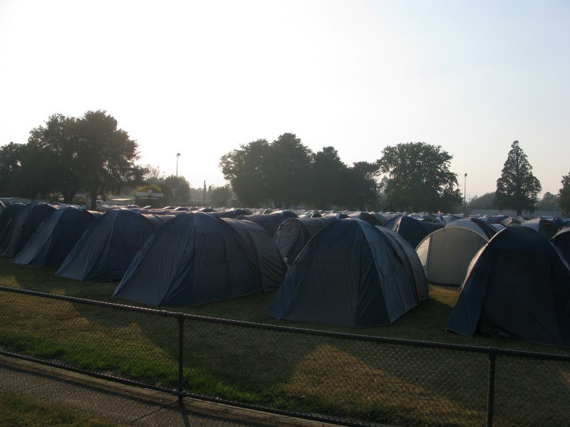 Victorian Bush Fire camp for the firefighters