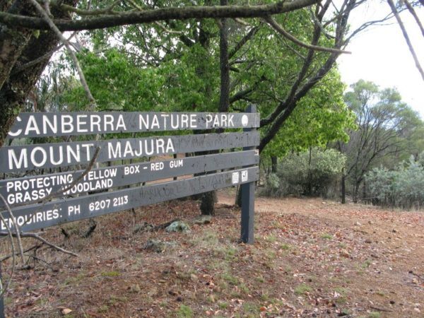 Sign for Canberra Nature Park, Mount Majura