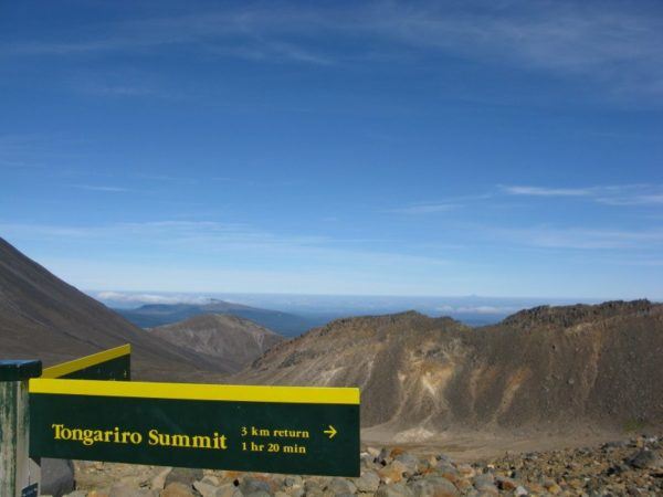 Signpost for the Tongariro Summit