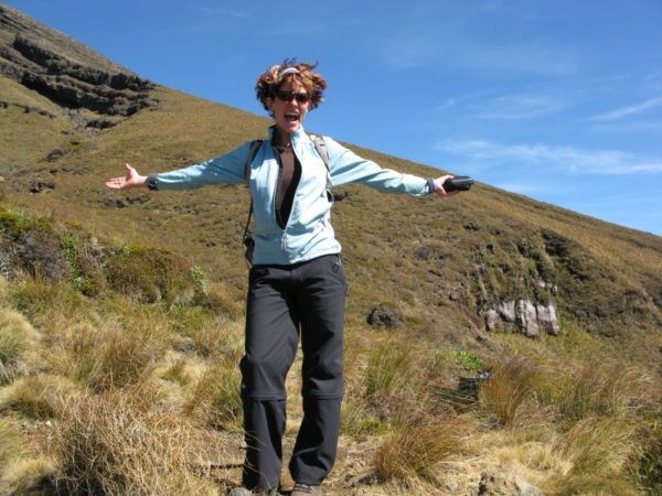 Nora Dunn, The Professional Hobo, feeling pretty good about Tongariro