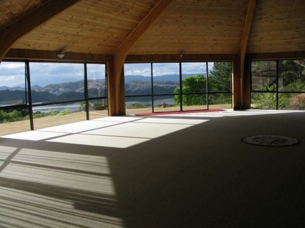 The Octagon room at Mana Retreat, with a killer view