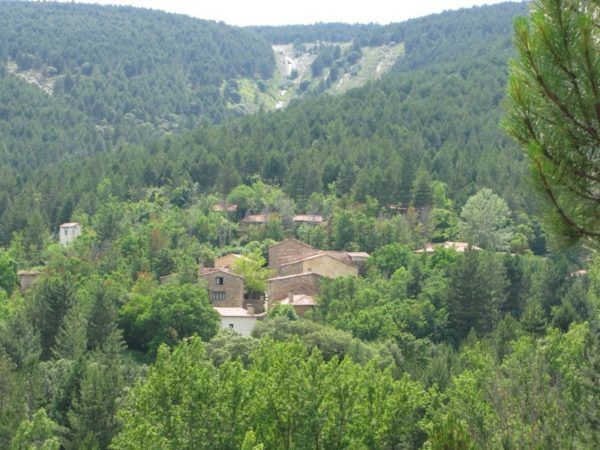 Valdelavilla from a distance, in the Spanish countryside