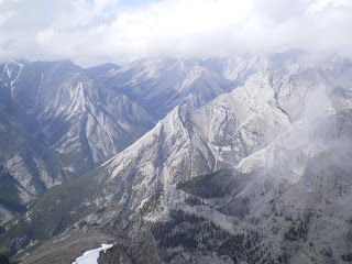 view from Grotto Mountain on the way down 
