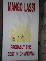 Sign for Mango Lassi "probably the best in Chiang Mai"