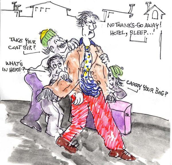 beware of classic travel scams involving distractions! 