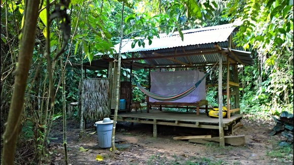 My tambo for my month in the jungle. Note the distinct lack of walls. 