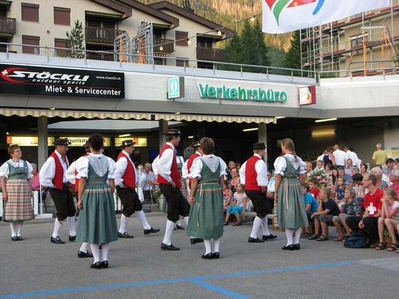 Traditional swiss dancers