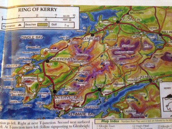 Ring of Kerry map; a MUST when Touring Ireland