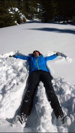 The Professional Hobo making a snow angel