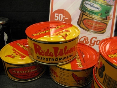 cans of Surstromming in Sweden