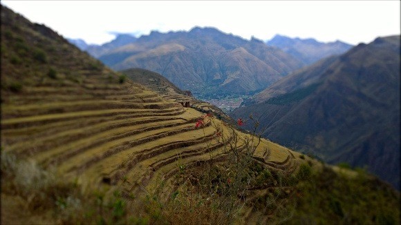 a mountain pass in dry season October, all brown and dry 