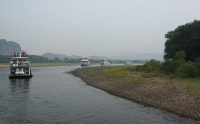 river boat assembly line in Guilin