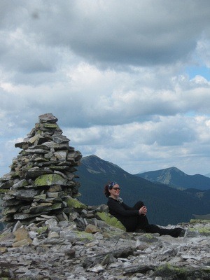 enjoying a rest before the "big descent"