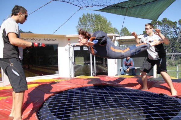 Nora Dunn, The Professional Hobo, wind tunnel skydiving in New Zealand