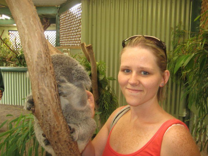 Rebecca of Creative Nomad with a koala
