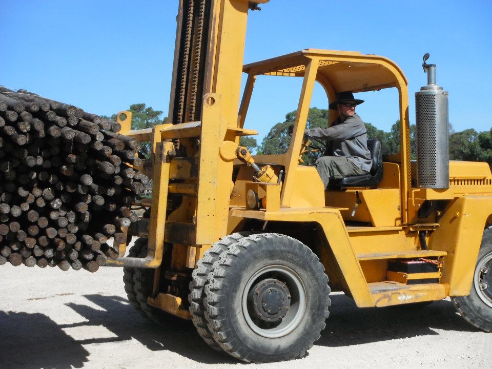 Steven Sirski Driving a Forklift